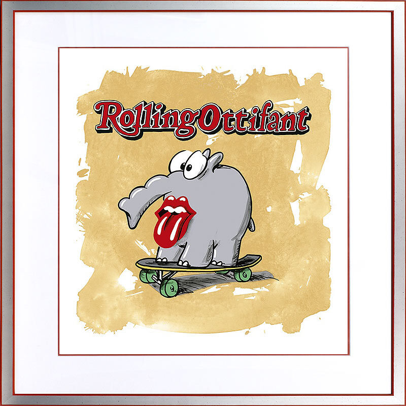 Otto Waalkes - Rolling Ottifant - Original Grafik auf Büttenpapier, handsigniert Otto Waalkes - Rolling Ottifant - Original Grafik auf Büttenpapier, handsigniert