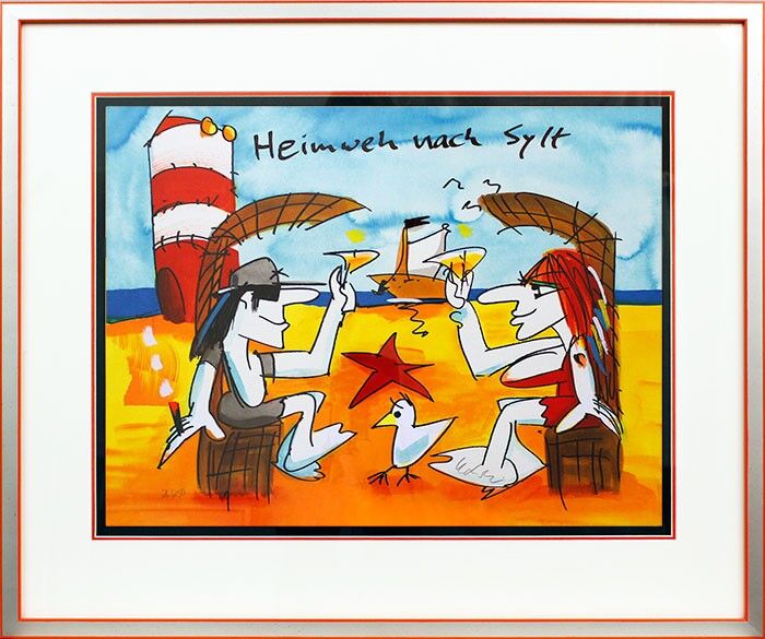 UDO LINDENBERG  - HEIMWEH NACH SYLT Bilderrahmen silber-orange