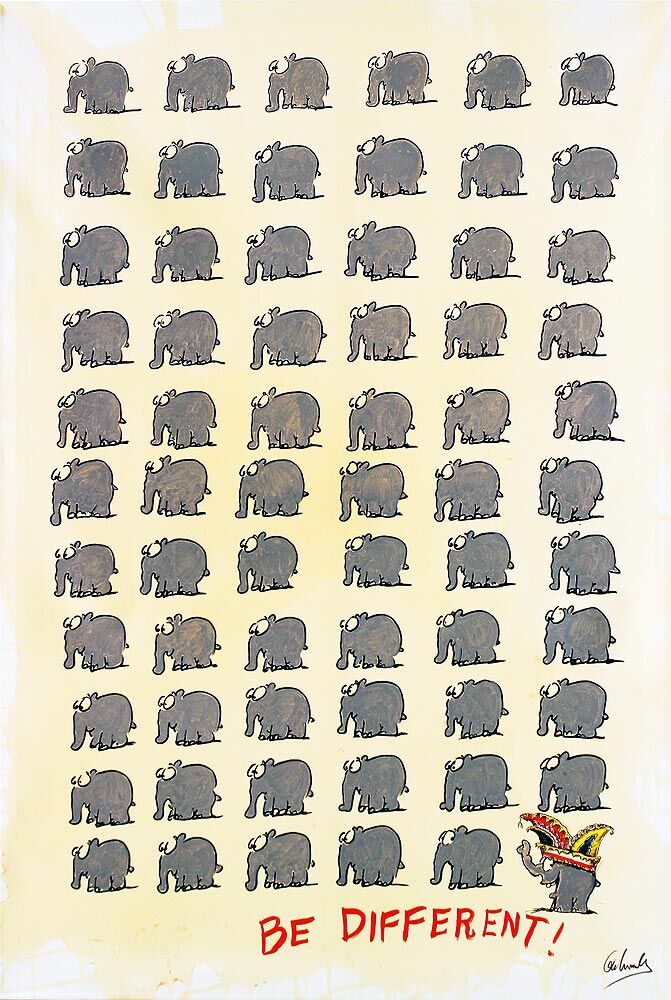 otto-waalkes-be-different-leinwandbild-xxl-ungerahmt
