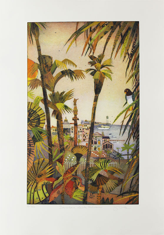 jutta-votteler-barcelona-desde-miramar-ungerahmt-kunst-farbradierung jutta-votteler-barcelona-desde-miramar-ungerahmt-kunst-farbradierung