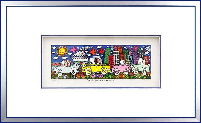 james-rizzi-lets-go-on-a-fun-ride-gerahmt-kunst-3d