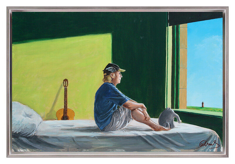 otto-waalkes-sittin-in-the-morning-sun-gerahmt-ottifant-edward-hopper