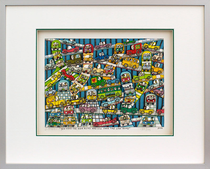 james-rizzi-you-take-the-high-road-gerahmt-kunst-3d