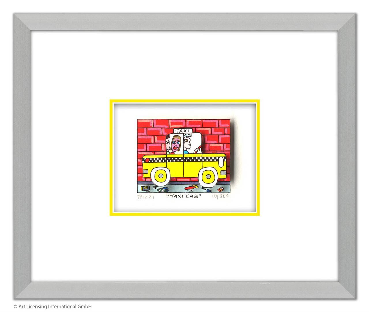 james-rizzi-taxi-cab-gerahmt-kunst-3d