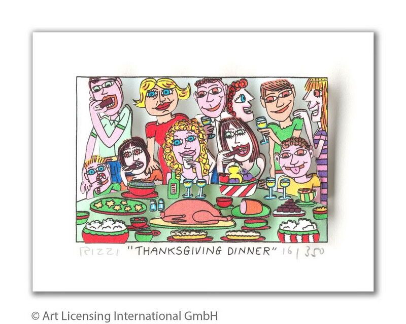 james-rizzi-thanksgiving-dinner-ungerahmt-kunst-3d