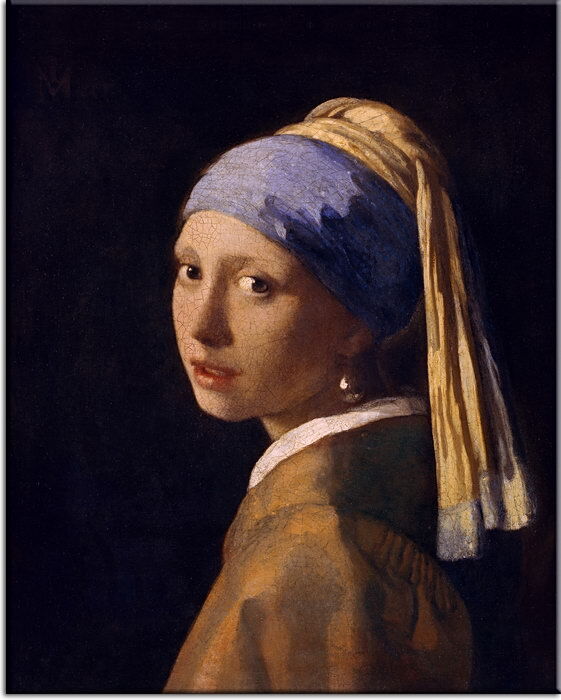 Johannes Vermeer Das Mädchen mit dem Perlenohrring Leinwandbild Jan Vermeer Bilder - Das Mädchen mit dem Perlenohrring