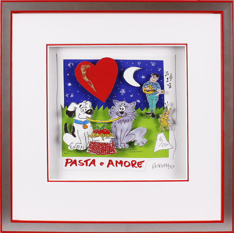 randazzo-pasta-e-amore-hund-und-katze-gerahmt-silber-rot randazzo-pasta-e-amore-hund-und-katze-gerahmt-silber-rot