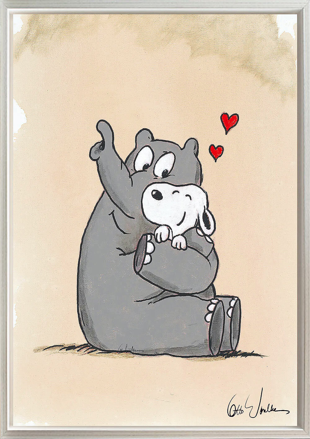 otto-waalkes-meaning-of-love-40x50-gerahmt-silber-wei