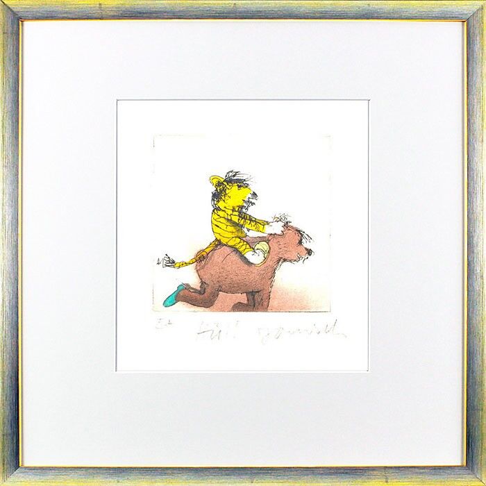 janosch-flotter-ritt-mit-tiger-und-baer-gerahmt-kunst-radierung janosch-flotter-ritt-mit-tiger-und-baer-gerahmt-kunst-radierung