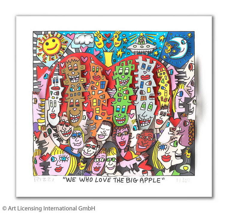 james-rizzi-we-who-love-the-big-apple-ungerahmt-kunst-3d james-rizzi-we-who-love-the-big-apple-ungerahmt-kunst-3d