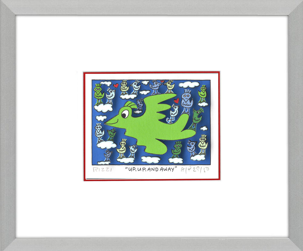 james-rizzi-up-up-and-away-rot-PP-rahmen-alu