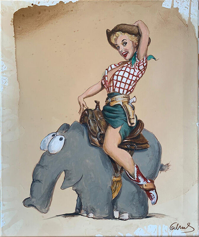 otto-waalkes-ticket-to-ride-ungerahmt-ottifant-cowgirl-pin-up otto-waalkes-ticket-to-ride-ungerahmt-ottifant-cowgirl-pin-up