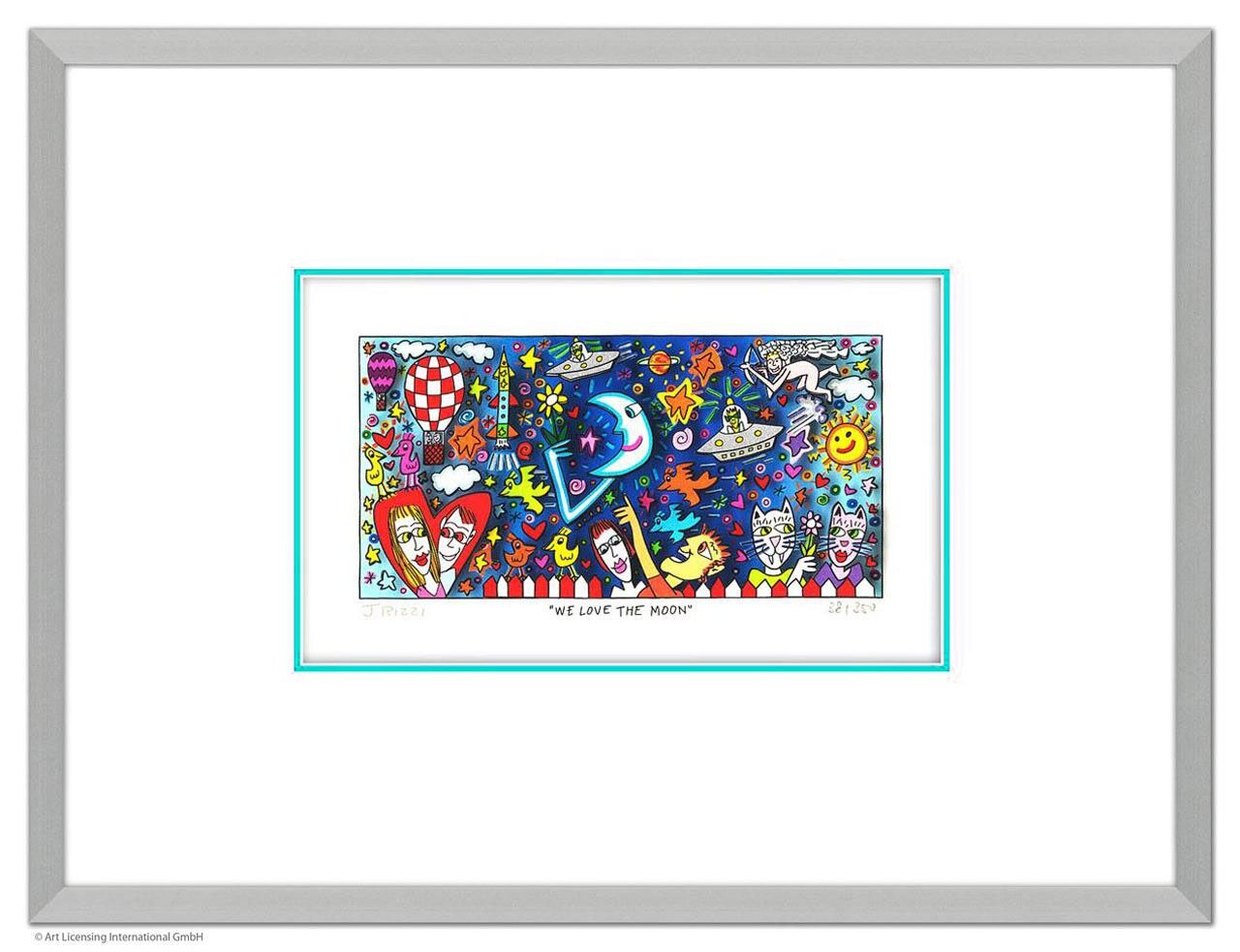 james-rizzi-we-love-the-moon-gerahmt-kunst-3d james-rizzi-we-love-the-moon-gerahmt-kunst-3d
