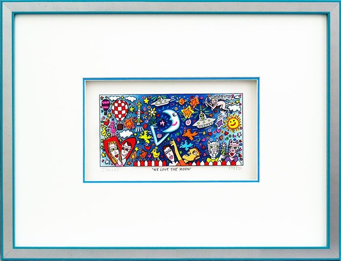 james-rizzi-we-love-the-moon-gerahmt-kunst-3d james-rizzi-we-love-the-moon-gerahmt-kunst-3d
