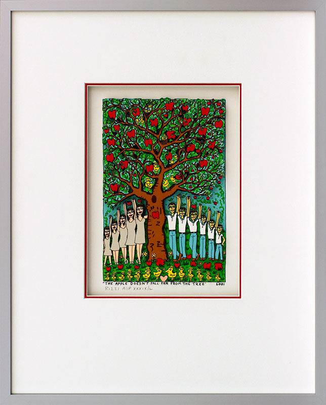 james-rizzi-the-apple-doesnt-fall-far-from-the-tree-gerahmt-kunst-3d james-rizzi-the-apple-doesnt-fall-far-from-the-tree-gerahmt-kunst-3d