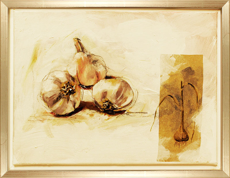 Stefan Kiefer - Knoblauch - Originalgemälde auf Leinwand gerahmt Stefan Kiefer - Knoblauch - Originalgemälde auf Leinwand gerahmt
