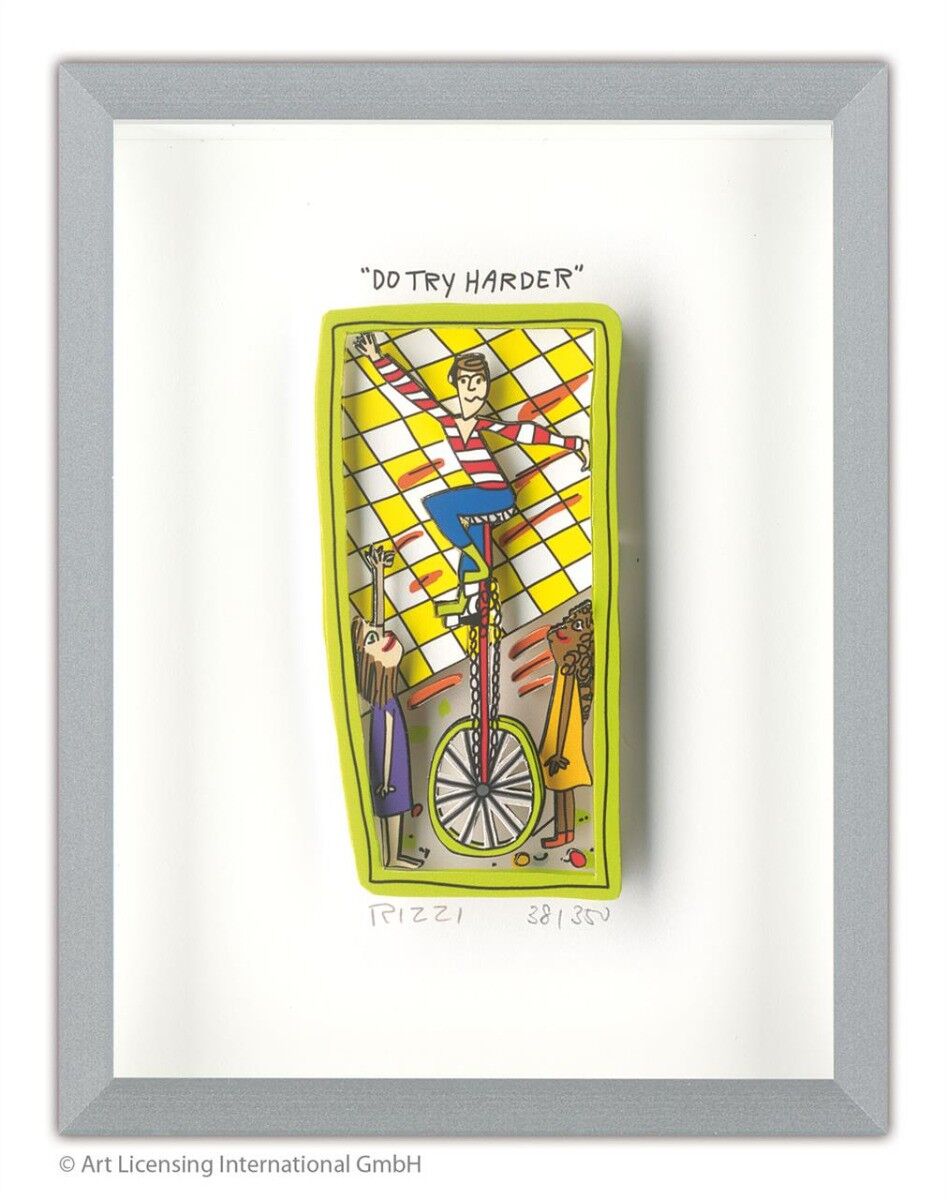 james-rizzi-do-try-harder-gerahmt-kunst-3d james-rizzi-do-try-harder-gerahmt-kunst-3d