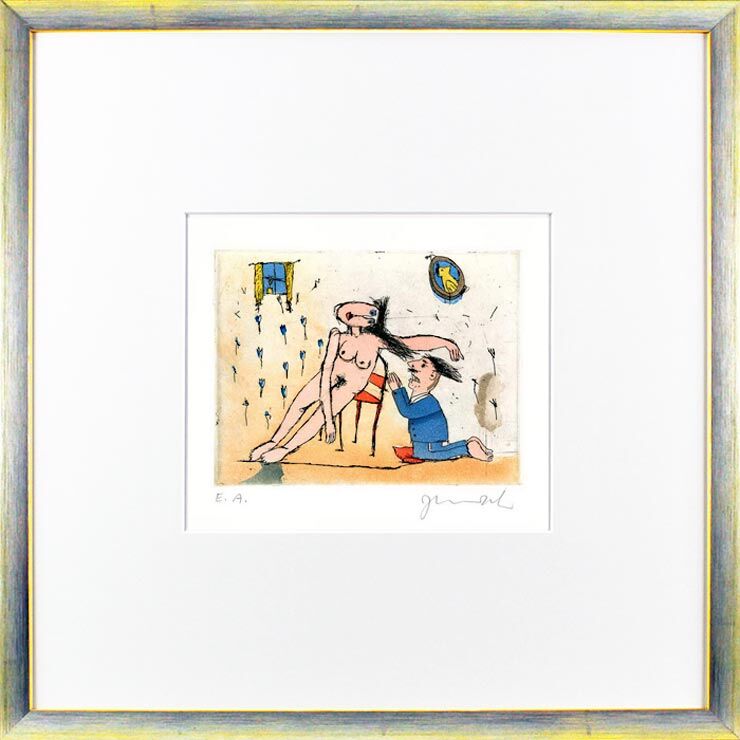 janosch-lass-mich-ran-bat-der-mann-gerahmt-kunst-radierung janosch-lass-mich-ran-bat-der-mann-gerahmt-kunst-radierung