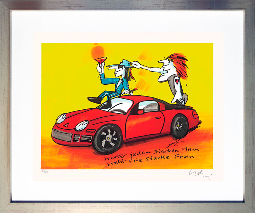 Udo Lindenberg Bilder - HINTER JEDEM STARKEN MANN STEHT EINE STARKE FRAU - Edition 2018 - Original Grafik handsigniert