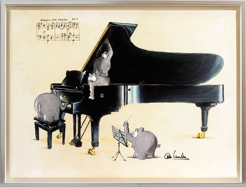 Otto Waalkes - Allegro Con Rüsselo - ORIGINAL PIGMENTGRAFIK AUF LEINWAND Otto Waalkes - Allegro Con Rüsselo - ORIGINAL PIGMENTGRAFIK AUF LEINWAND