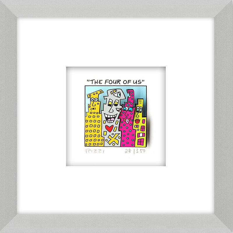 james-rizzi-the-four-of-us-gerahmt-aluminium-silber james-rizzi-the-four-of-us-gerahmt-aluminium-silber