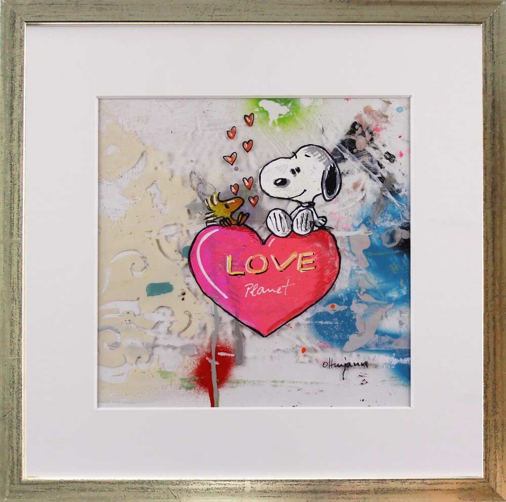 andrea-ottenjann-snoopy-woodstock-love-planet-gerahmt