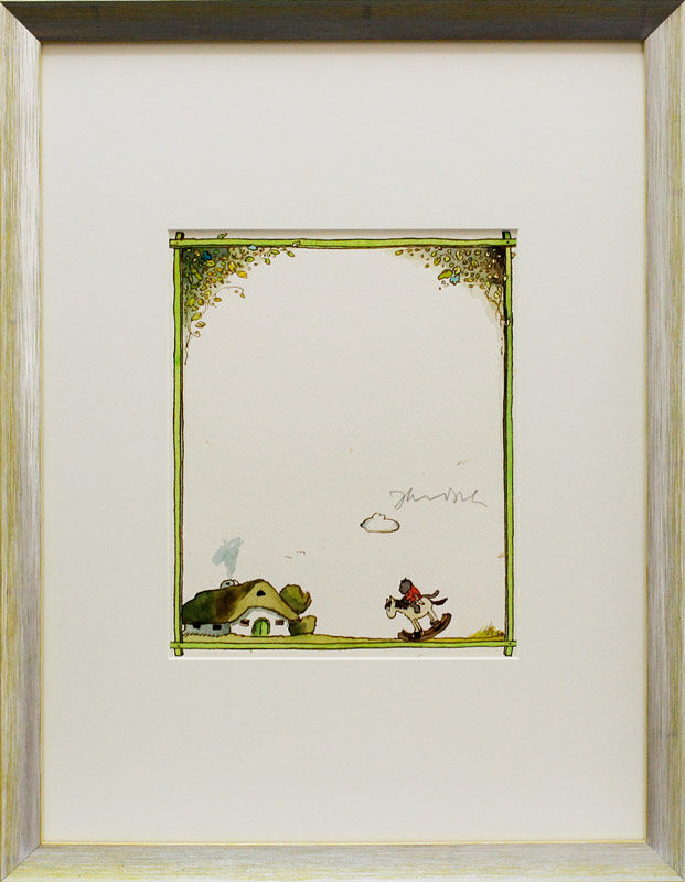 janosch-schaukelpferd-gerahmt-original-aquarell janosch-schaukelpferd-gerahmt-original-aquarell