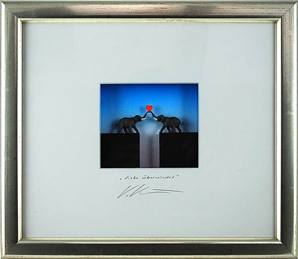 Kühn, Liebe überwindet, Geschenk,   Volker Kühn Bilder - Liebe überwindet - orig. 3D-Bildobjekt