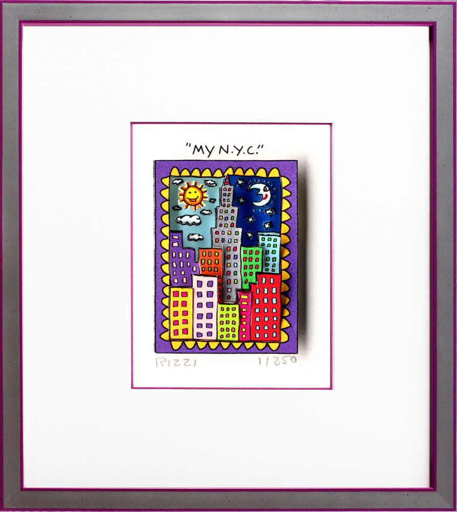james-rizzi-my-n-y-c-violett-PP-rahmen-silber-violett