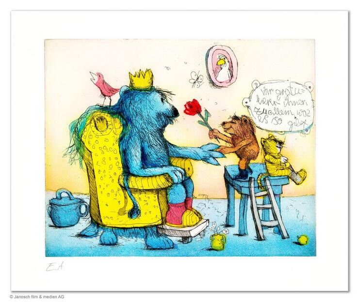 janosch-wir-gratulieren-ihnen-von-herzen-ungerahmt-kunst-radierung janosch-wir-gratulieren-ihnen-von-herzen-ungerahmt-kunst-radierung