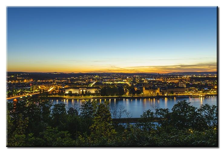 Koblenz am Abend LEINWANDBILD Koblenz am Abend - Leinwandbild