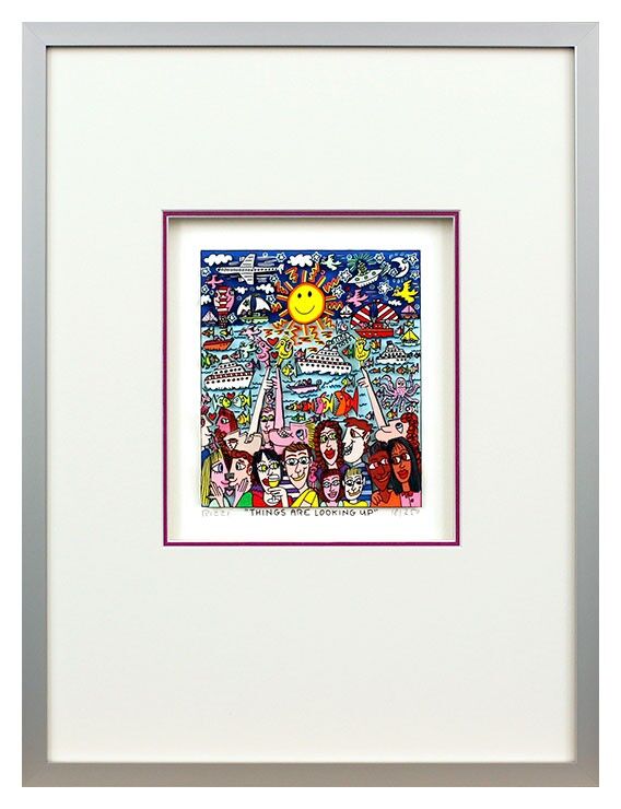 james-rizzi-things-are-looking-up-gerahmt-kunst-3d james-rizzi-things-are-looking-up-gerahmt-kunst-3d