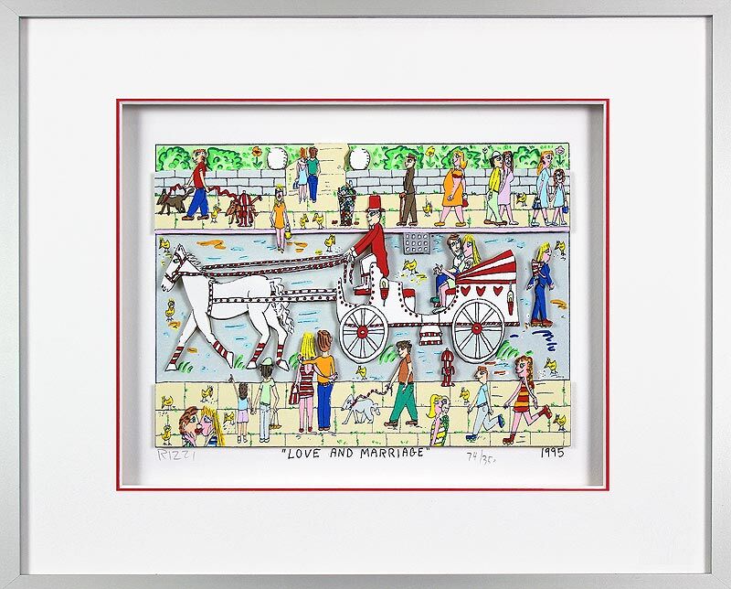 james-rizzi-love-and-marriage-gerahmt-alu-silber james-rizzi-love-and-marriage-gerahmt-alu-silber