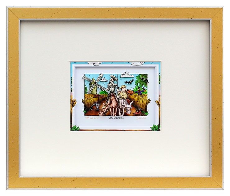 Branko DON QUIJOTE gerahmt Branko - DON QUIJOTE - Original 3D Bild handsigniert