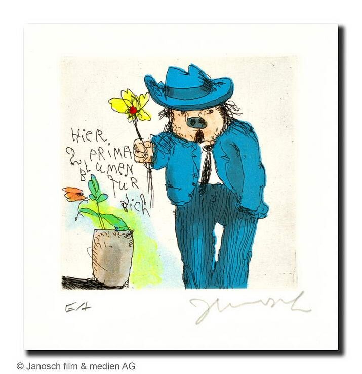 janosch-prima-blumen-fuer-dich-ungerahmt-kunst-radierung janosch-prima-blumen-fuer-dich-ungerahmt-kunst-radierung