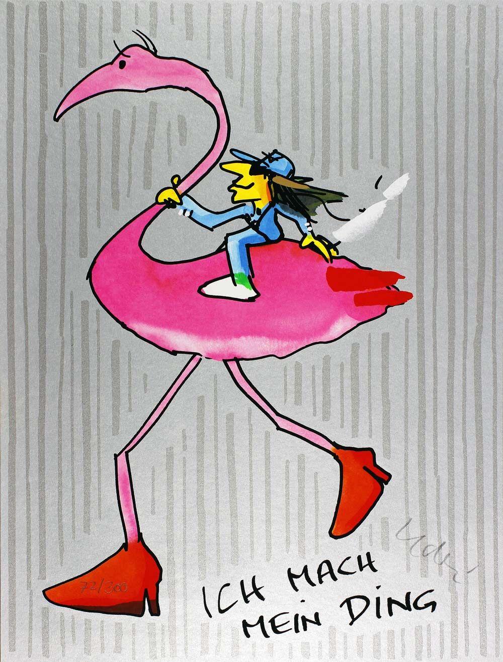 udo-lindenberg-flamingo-silber-ungerahmt